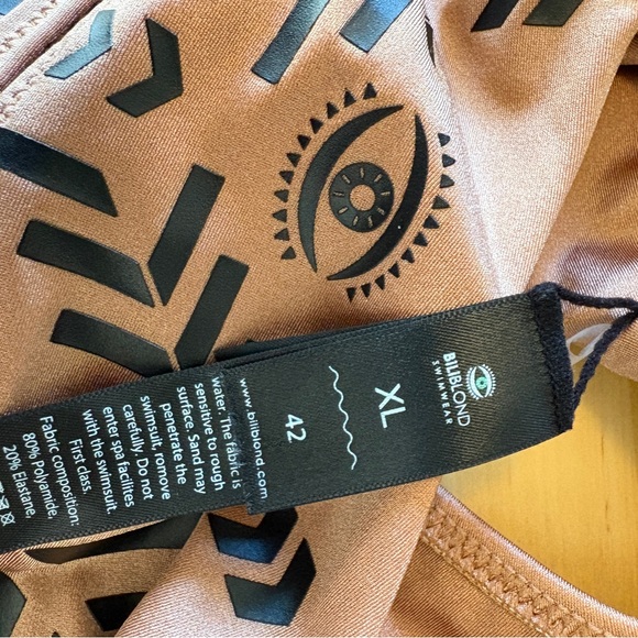 Biliblond Kim One Piece Swimsuit Gold Black XL Straps Cheeky - Picture 15 of 16